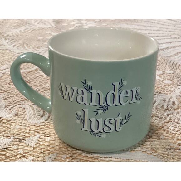 Opal House Stoneware Oversized Coffee Mug 16 oz "Wander Lust" Mint Green - Picture 2 of 8